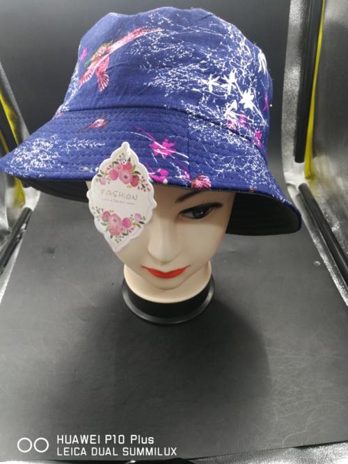 外贸花布料单面渔夫帽盆帽遮阳帽处理帽子库存帽子处理渔夫帽